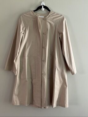 Club Monaco Beige Belted A-Line Coat XS | Minimalist Spring Jacket